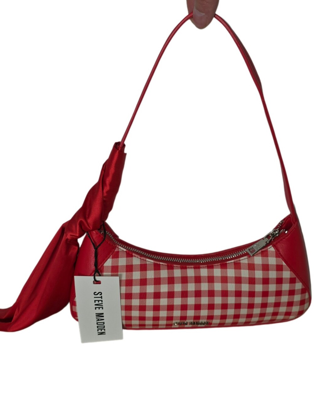 Steve Madden BMABLE 2 Tomato Shoulder Bag Gingham Print